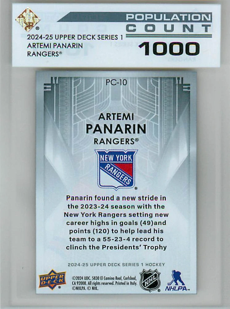 2024-25 UD Series 1 - Artemi Panarin - Population Count 1000 #PC-10