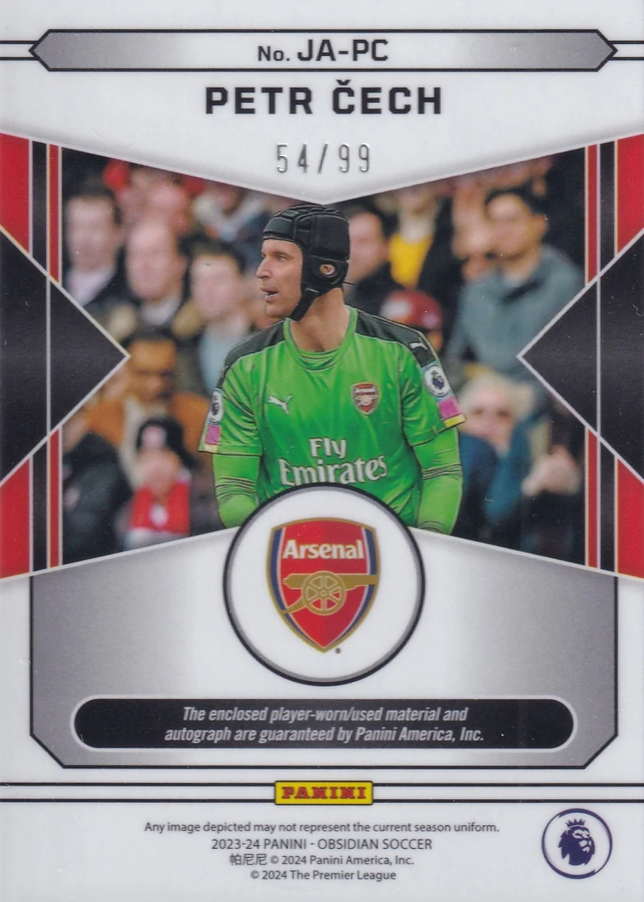 2023-24 Panini Obsidian - Petr Čech - Jersey Autographs /99 #JA-PC