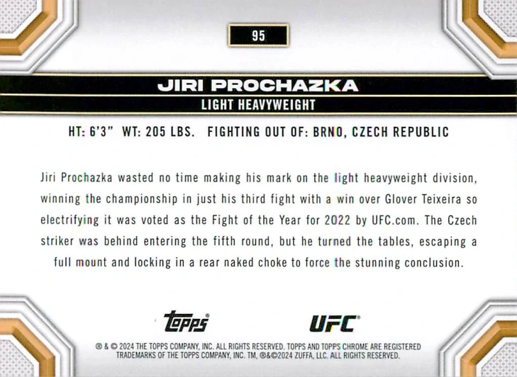 2024 Topps Chrome UFC - Jiří Procházka - X-Fractor #95