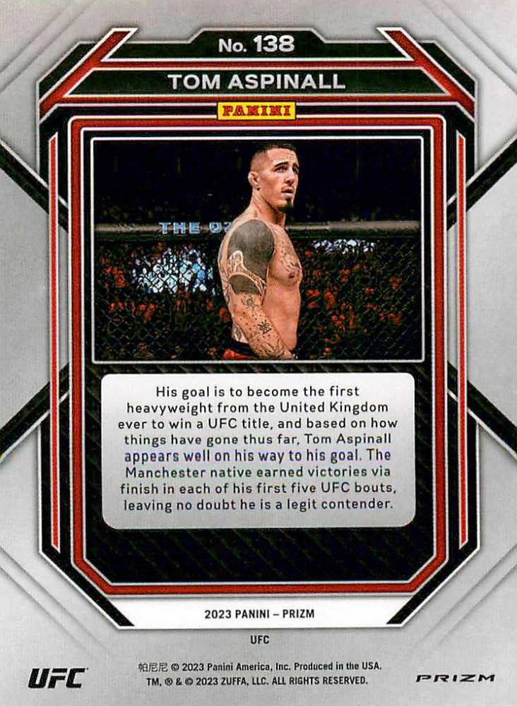 2023 Panini Prizm UFC - Tom Aspinall - Green Prizm #138