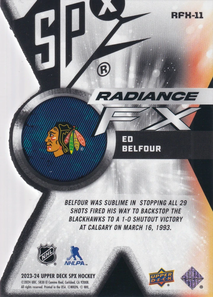 2023-24 UD SPx - Ed Belfour - Radiance FX /949 #RFX-11