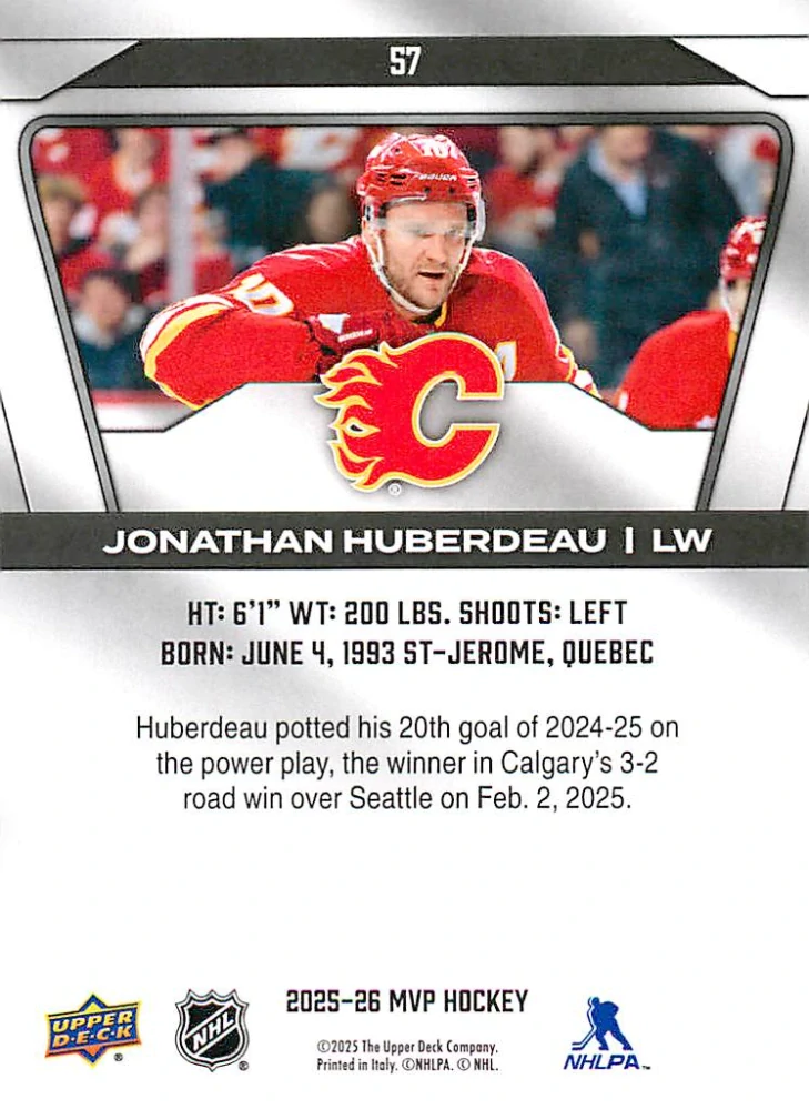2025-26 UD MVP - Jonathan Huberdeau #57
