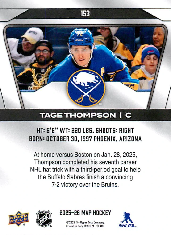 2025-26 UD MVP - Tage Thompson #153