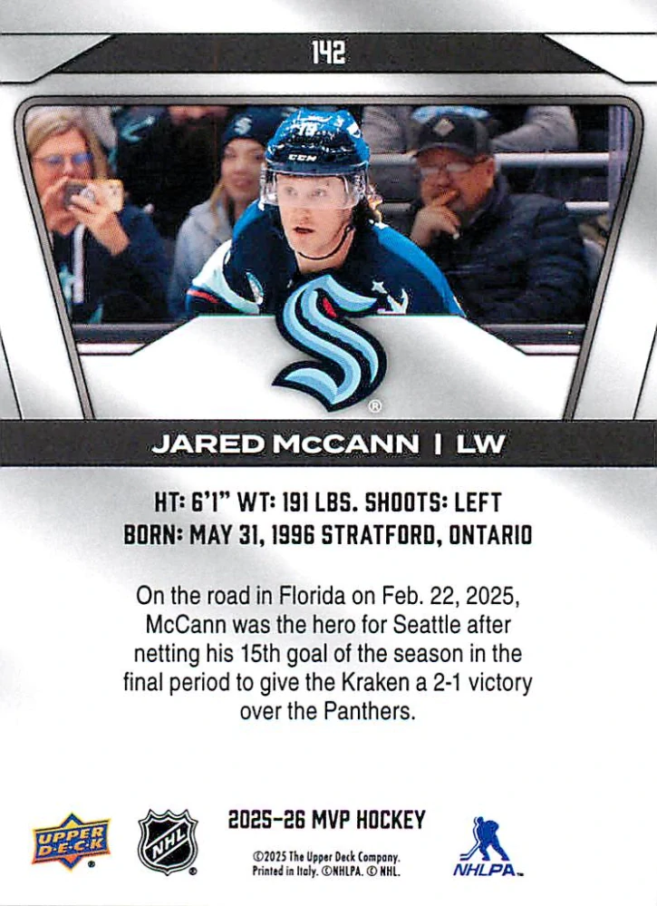 2025-26 UD MVP - Jared McCann #142