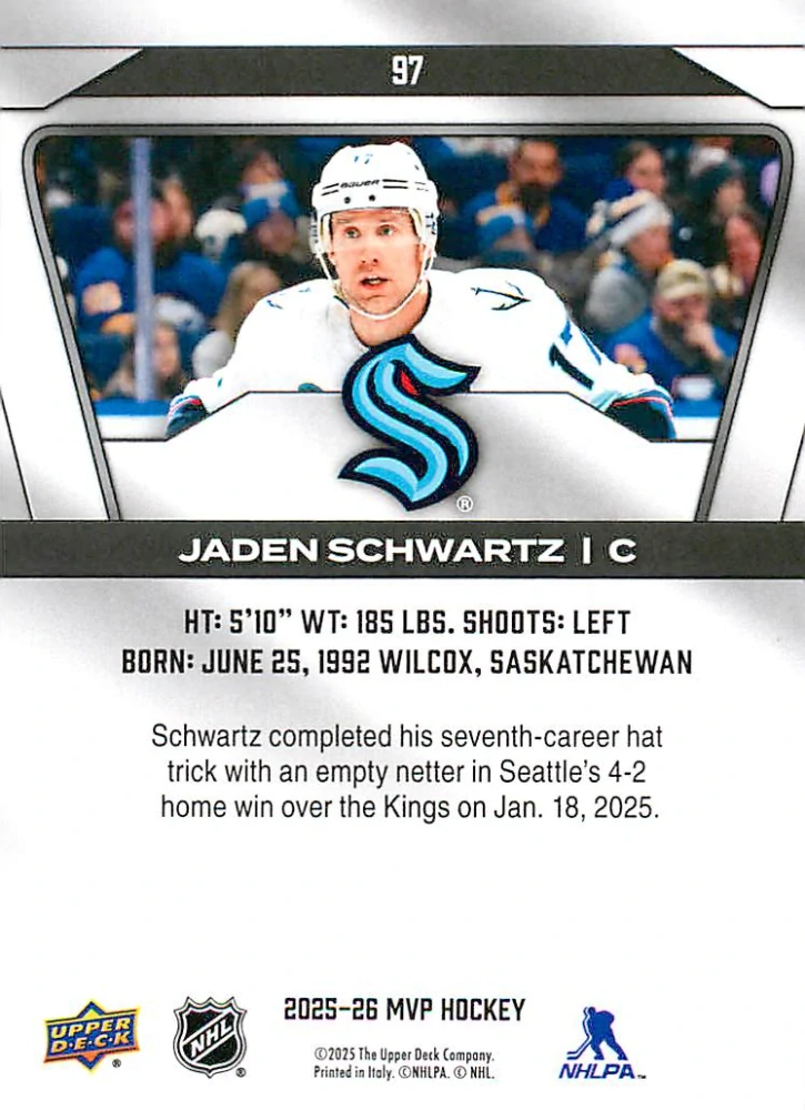 2025-26 UD MVP - Jaden Schwartz #97