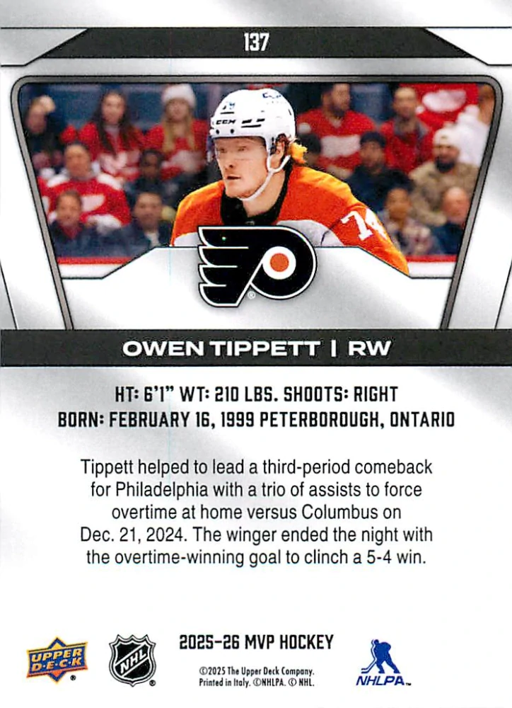 2025-26 UD MVP - Owen Tippett #137