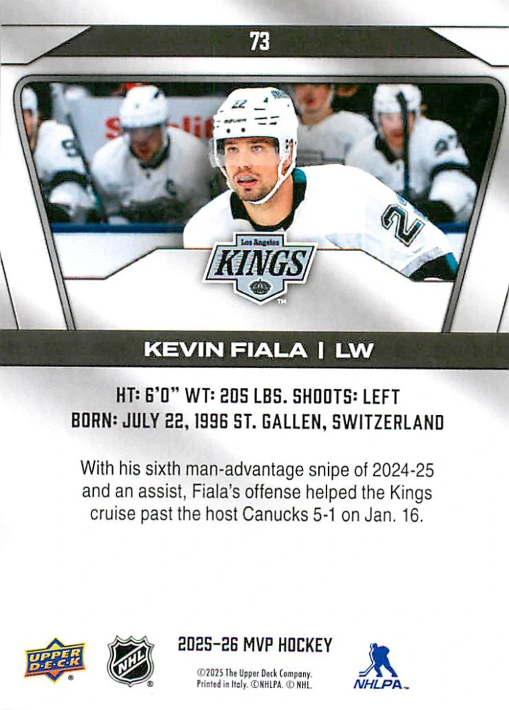2025-26 UD MVP - Kevin Fiala #73