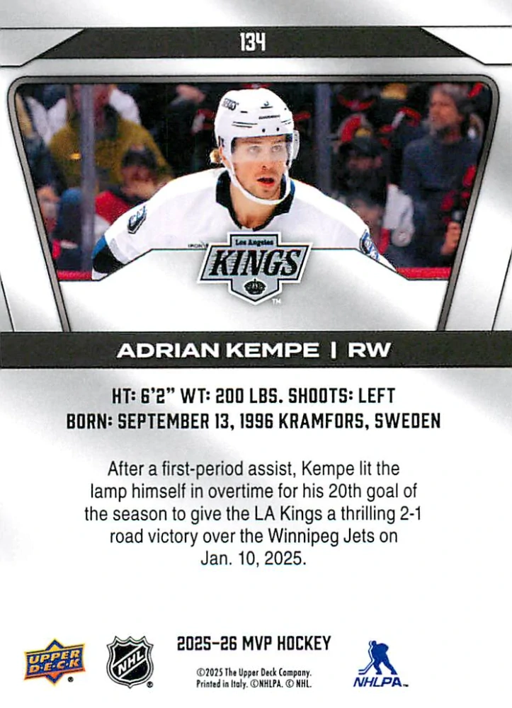 2025-26 UD MVP - Adrian Kempe #134