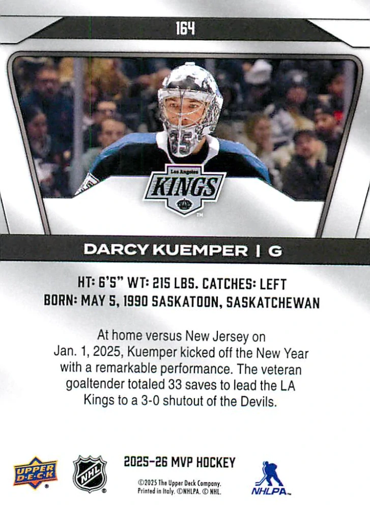2025-26 UD MVP - Darcy Kuemper #164