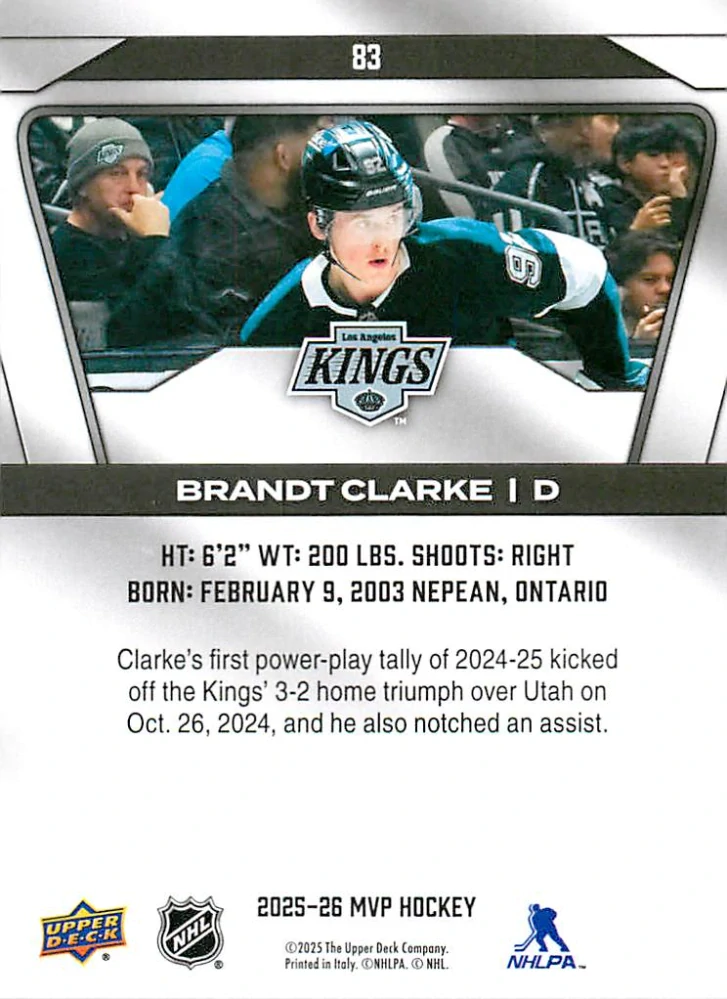 2025-26 UD MVP - Brandt Clarke #83