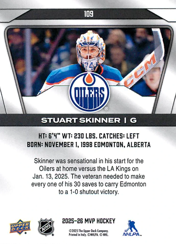 2025-26 UD MVP - Stuart Skinner #109