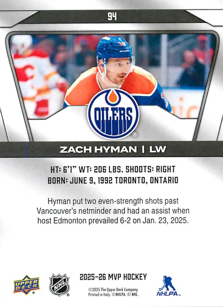 2025-26 UD MVP - Zach Hyman #94