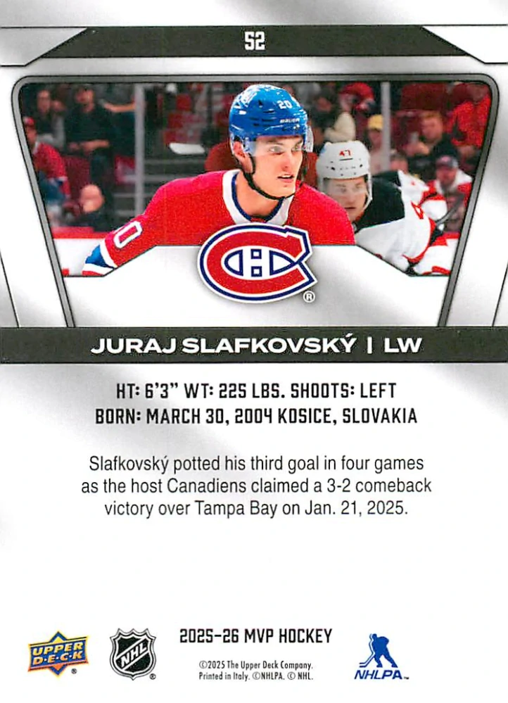 2025-26 UD MVP - Juraj Slafkovský #52