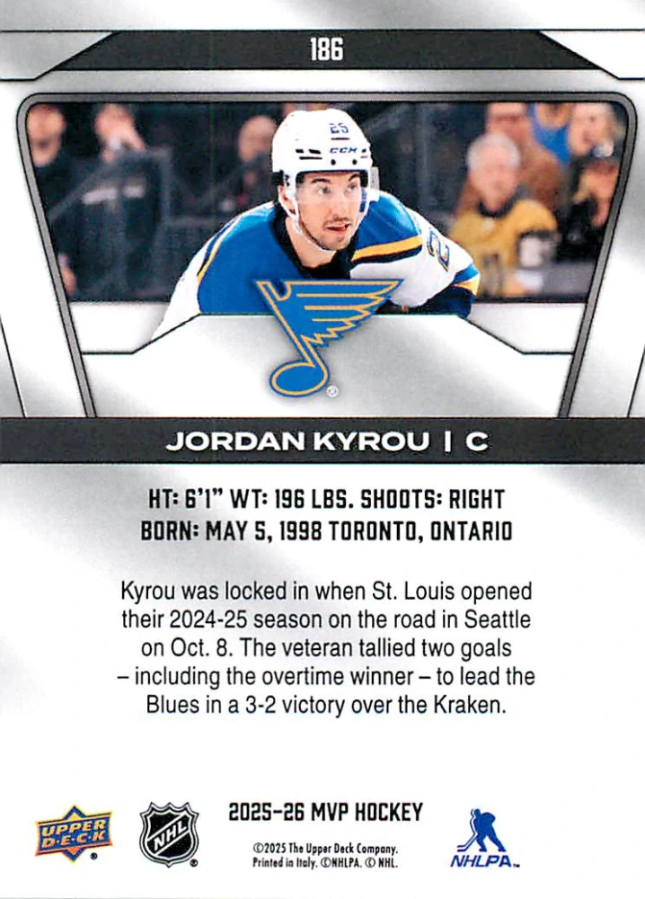 2025-26 UD MVP - Jordan Kyrou #186
