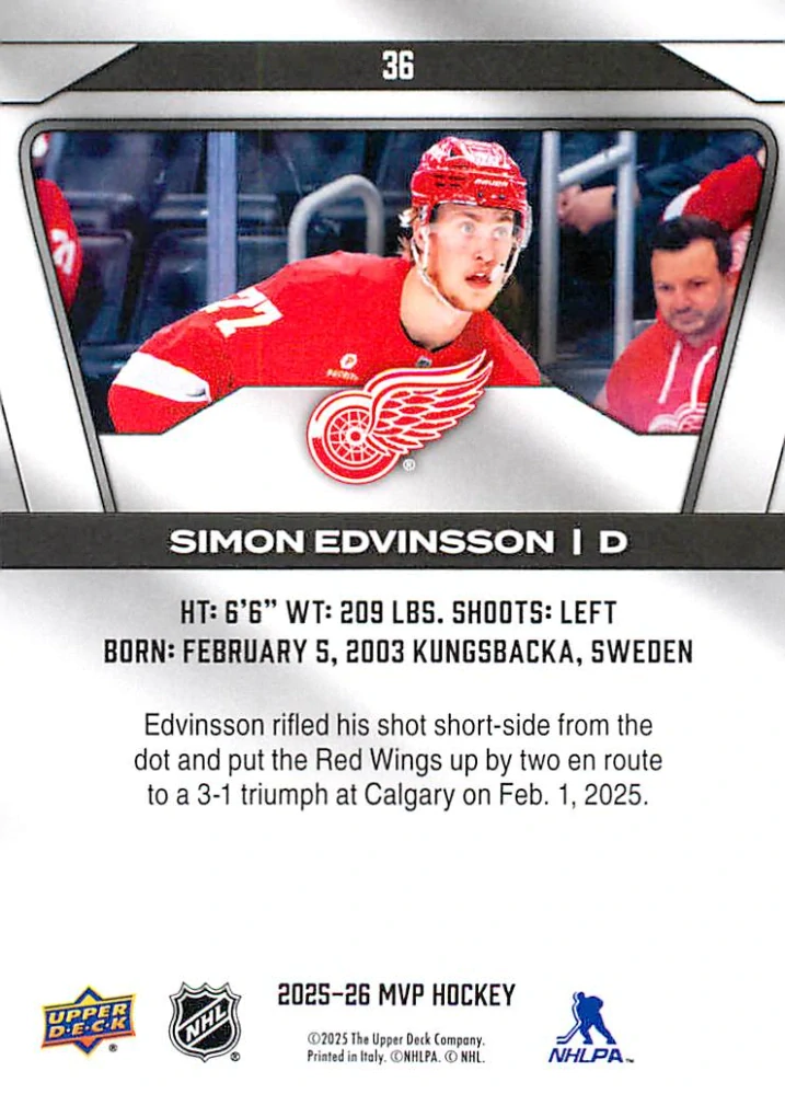 2025-26 UD MVP - Simon Edvinsson #36