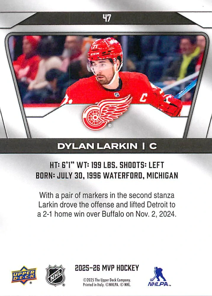 2025-26 UD MVP - Dylan Larkin #47