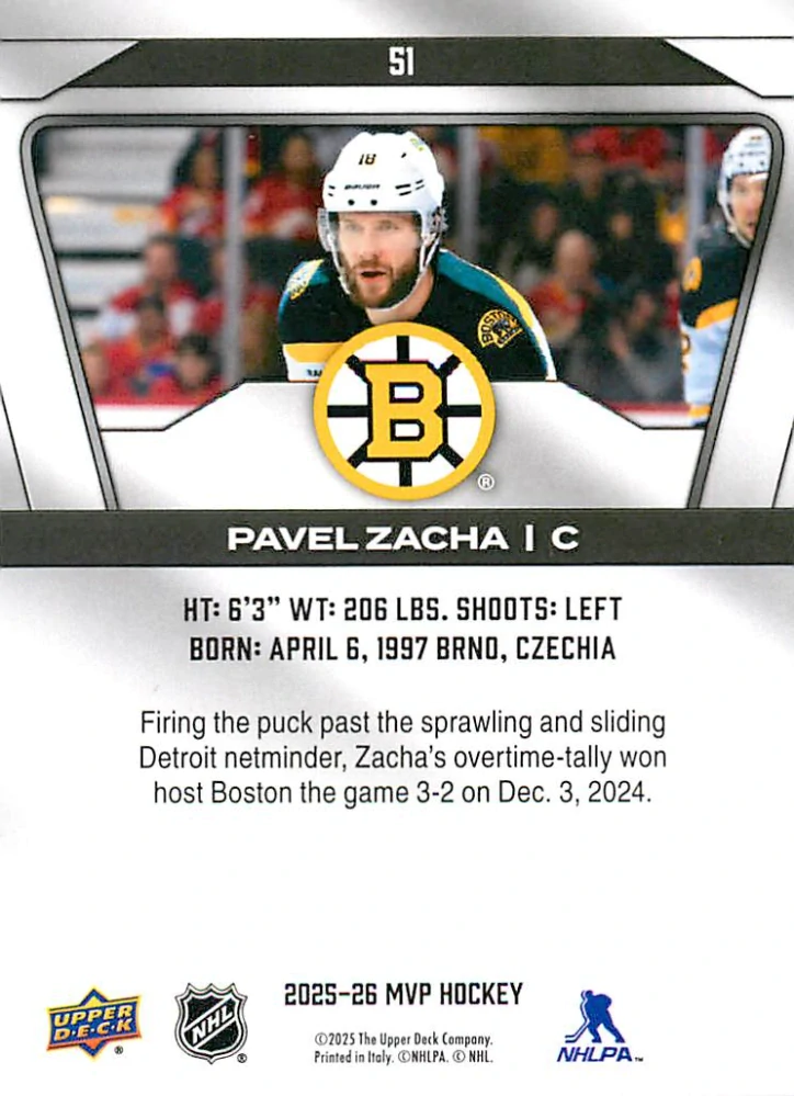 2025-26 UD MVP - Pavel Zacha #51