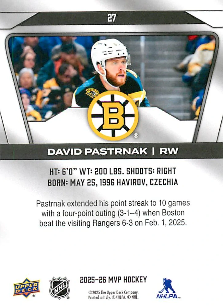 2025-26 UD MVP - David Pastrňák #27