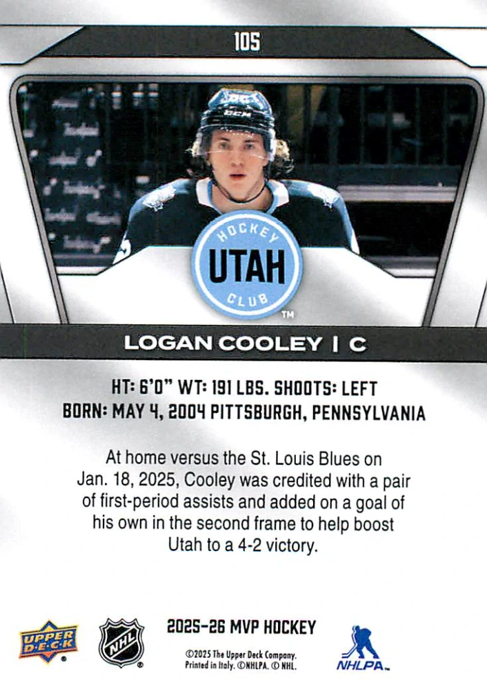2025-26 UD MVP - Logan Cooley #105