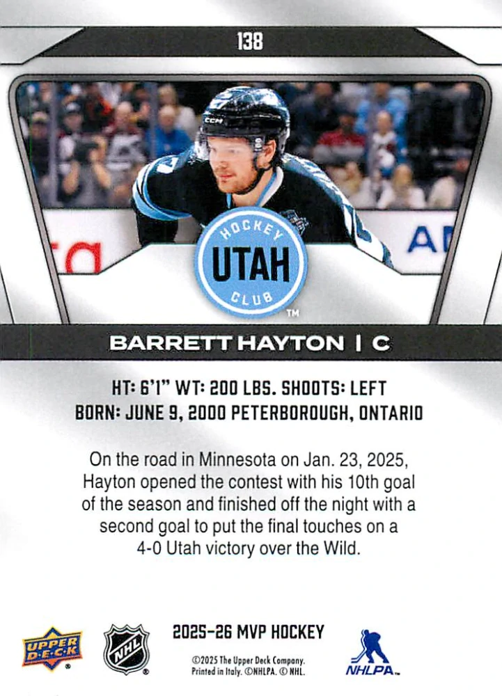 2025-26 UD MVP - Barrett Hayton #138