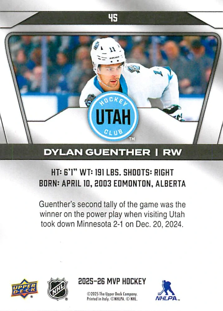 2025-26 UD MVP - Dylan Guenther #45