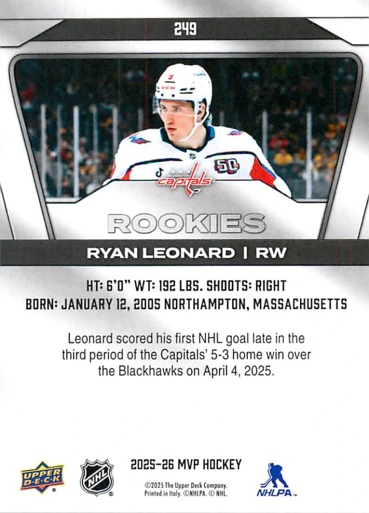 2025-26 UD MVP - Ryan Leonard - Rookies #249