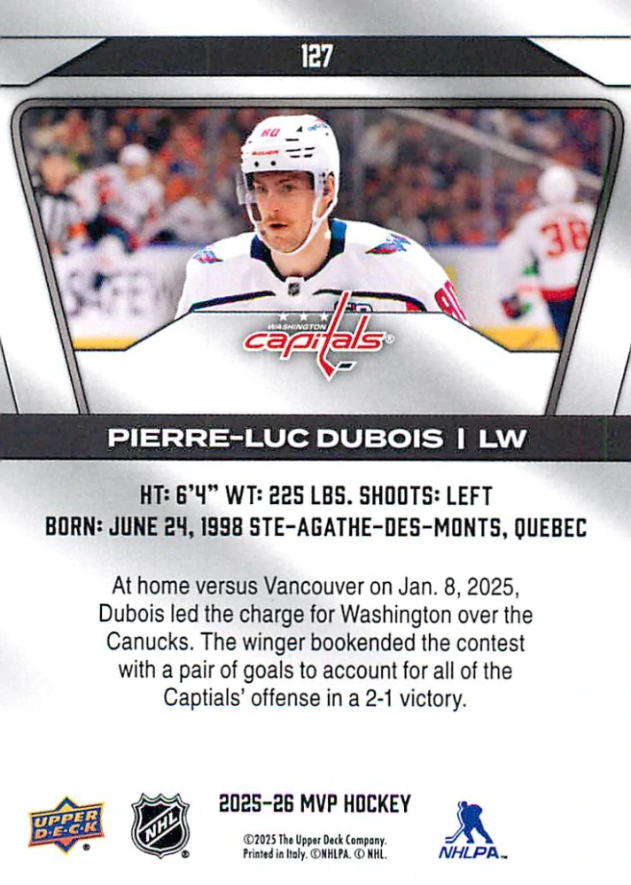 2025-26 UD MVP - Pierre-Luc Dubois #127