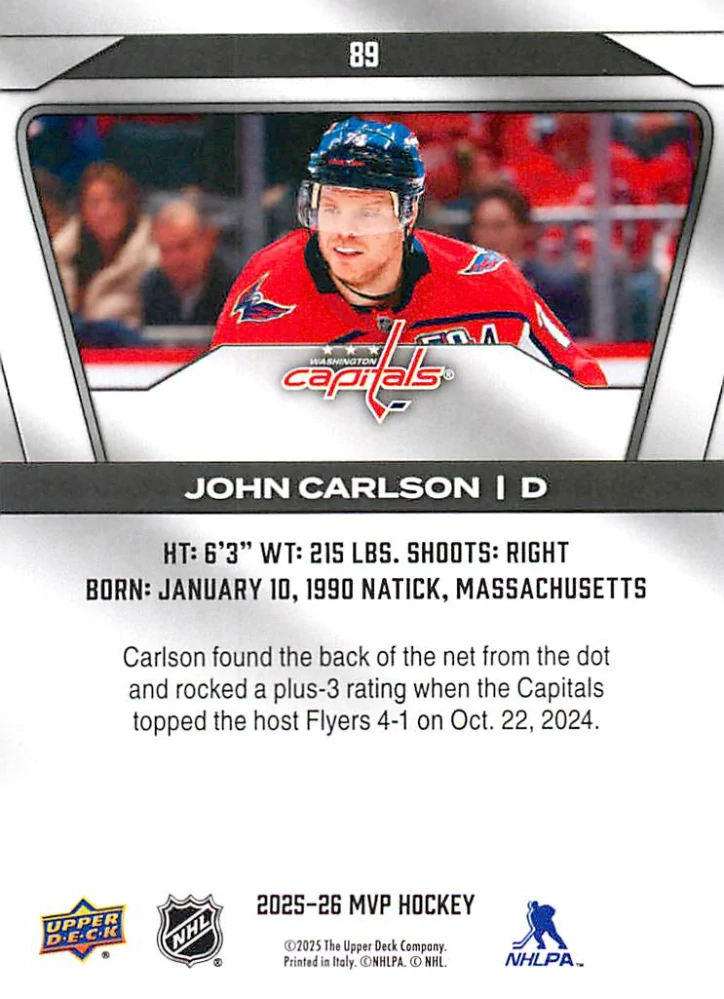 2025-26 UD MVP - John Carlson #89