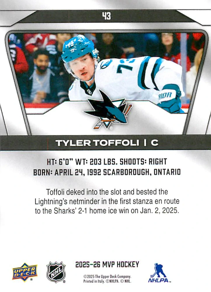 2025-26 UD MVP - Tyler Toffoli #43