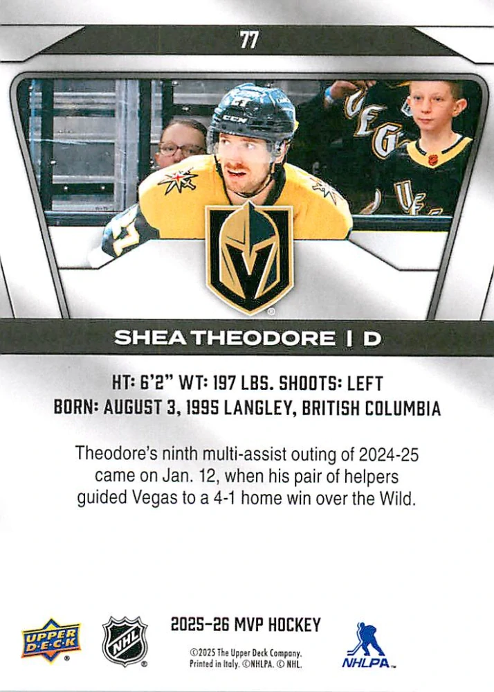 2025-26 UD MVP - Shea Theodore #77
