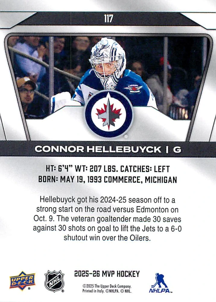 2025-26 UD MVP - Connor Hellebuyck #117