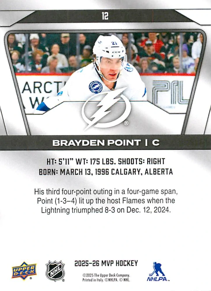 2025-26 UD MVP - Brayden Point #12