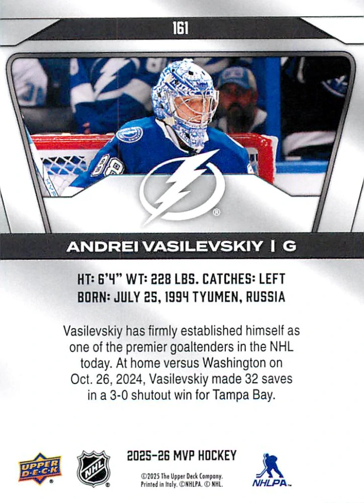 2025-26 UD MVP - Andrei Vasilevskiy #161