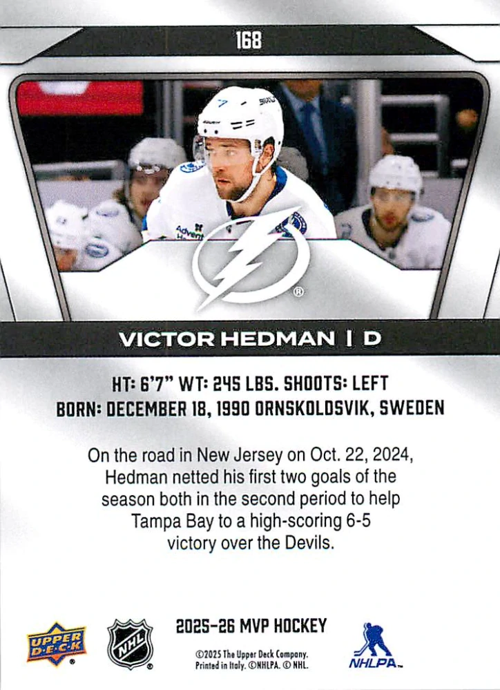 2025-26 UD MVP - Victor Hedman #168