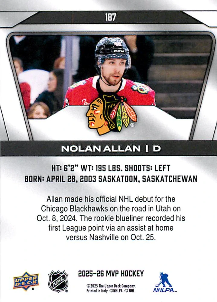 2025-26 UD MVP - Nolan Allan #187