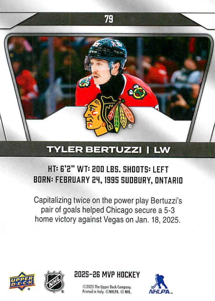 2025-26 UD MVP - Tyler Bertuzzi #79