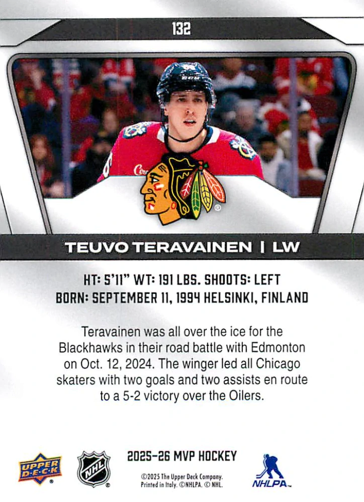 2025-26 UD MVP - Teuvo Teravainen #132