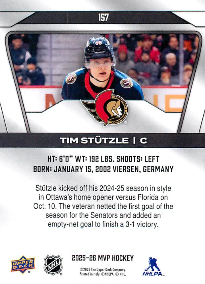 2025-26 UD MVP - Tim Stutzle #157