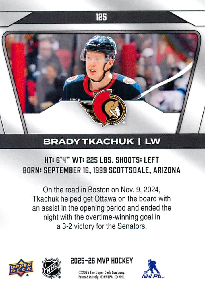 2025-26 UD MVP - Brady Tkachuk #125