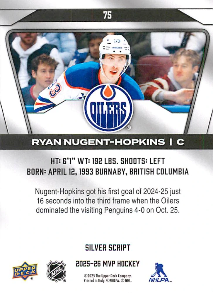 2025-26 UD MVP - Ryan Nugent-Hopkins - Silver Script #75