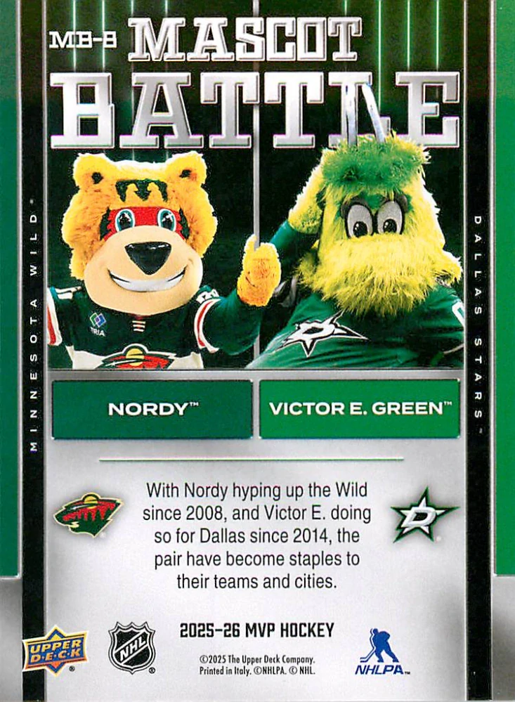 2025-26 UD MVP - Nordy, Victor E. Green - Mascot Battle #MB-8