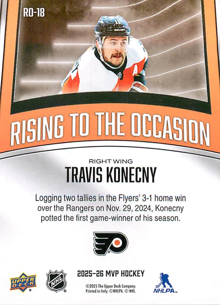 2025-26 UD MVP - Travis Konecny - Rising To The Occasion #RO-18