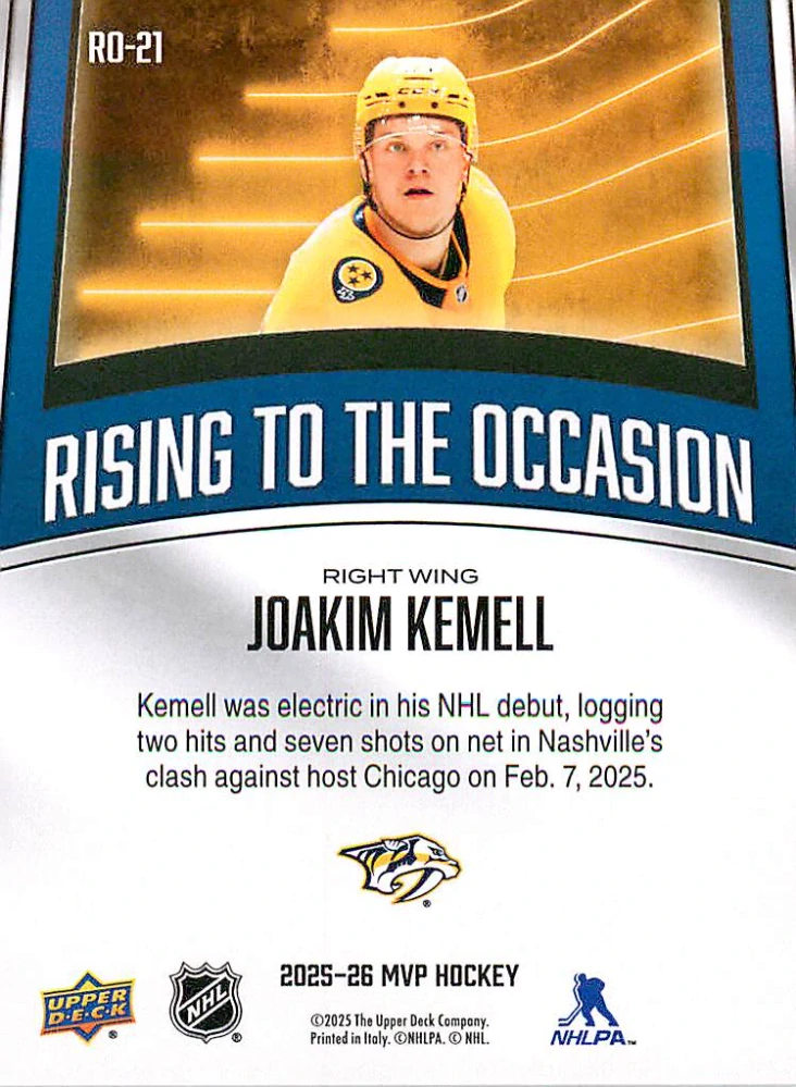 2025-26 UD MVP - Joakim Kemell - Rising To The Occasion #RO-21