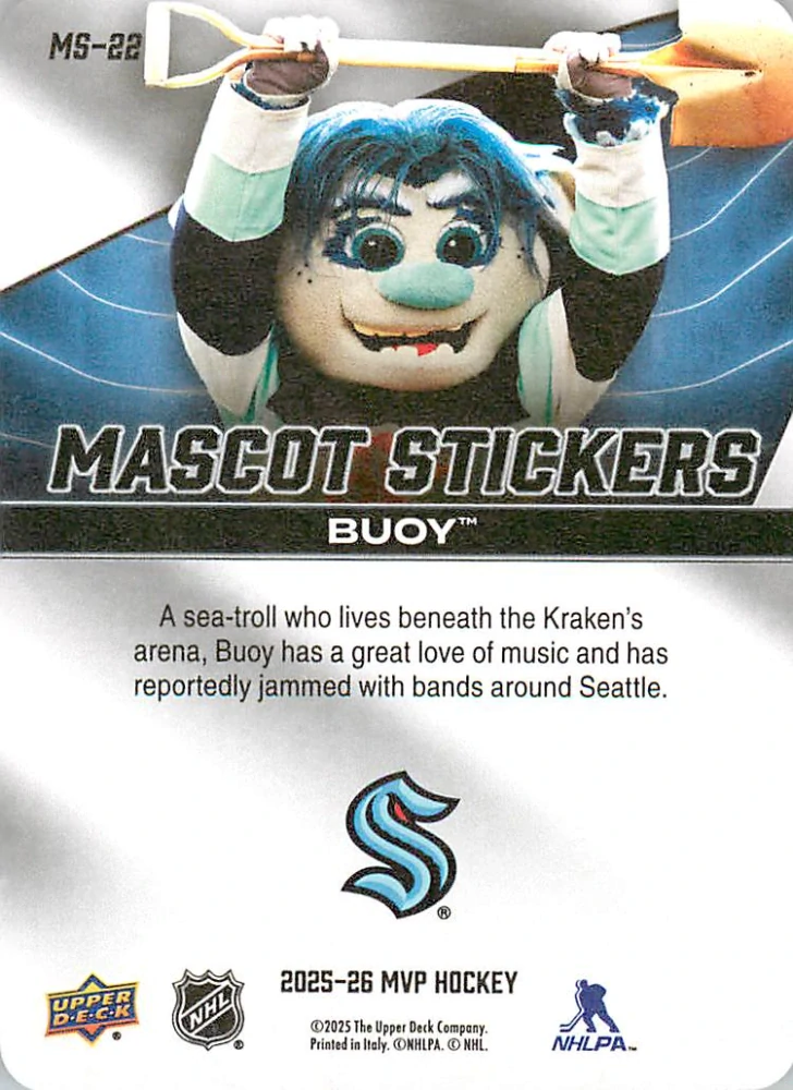2025-26 UD MVP - Buoy - Mascot Stickers #MS-22