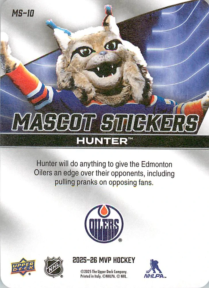 2025-26 UD MVP - Hunter - Mascot Stickers #MS-10