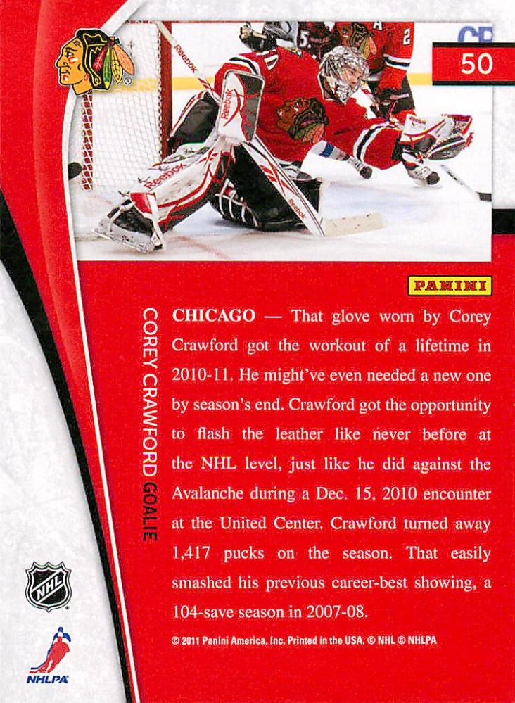 2011-12 Pinnacle - Corey Crawford #50