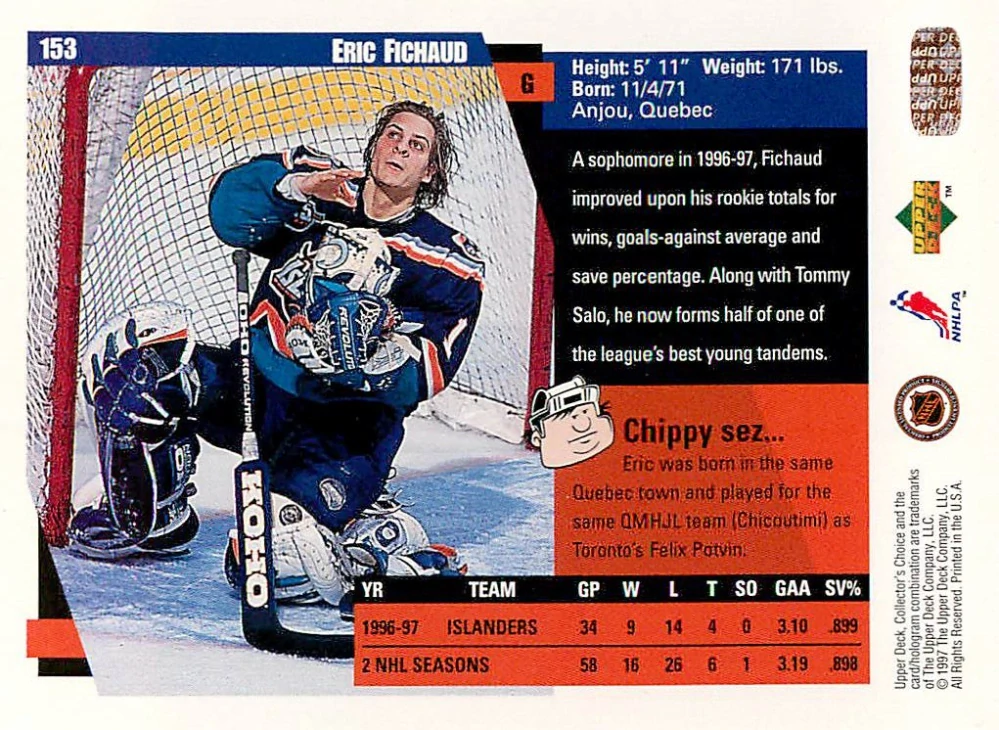 1997-98 UD Collector's Choice - Eric Fichaud #153