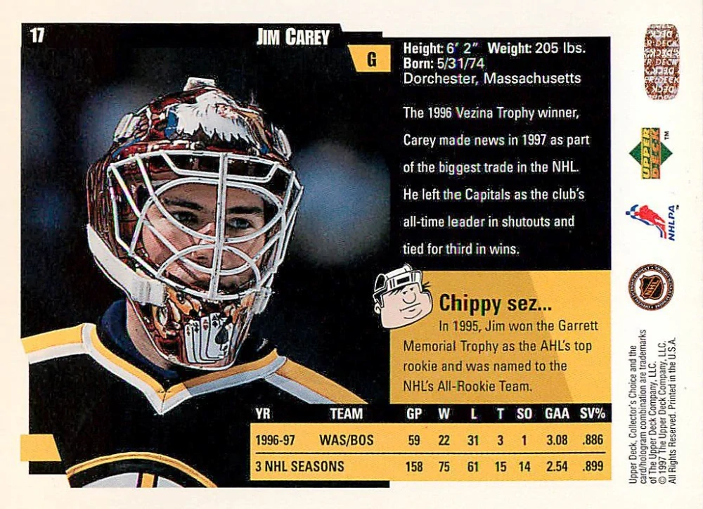 1997-98 UD Collector's Choice - Jim Carey #17