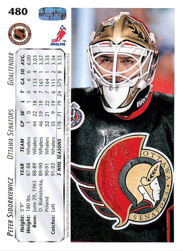 1992-93 UD Series - Peter Sidorkiewicz #480