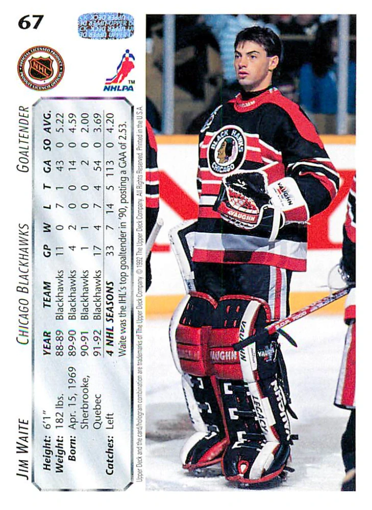 1992-93 UD Series - Jim Waite #67
